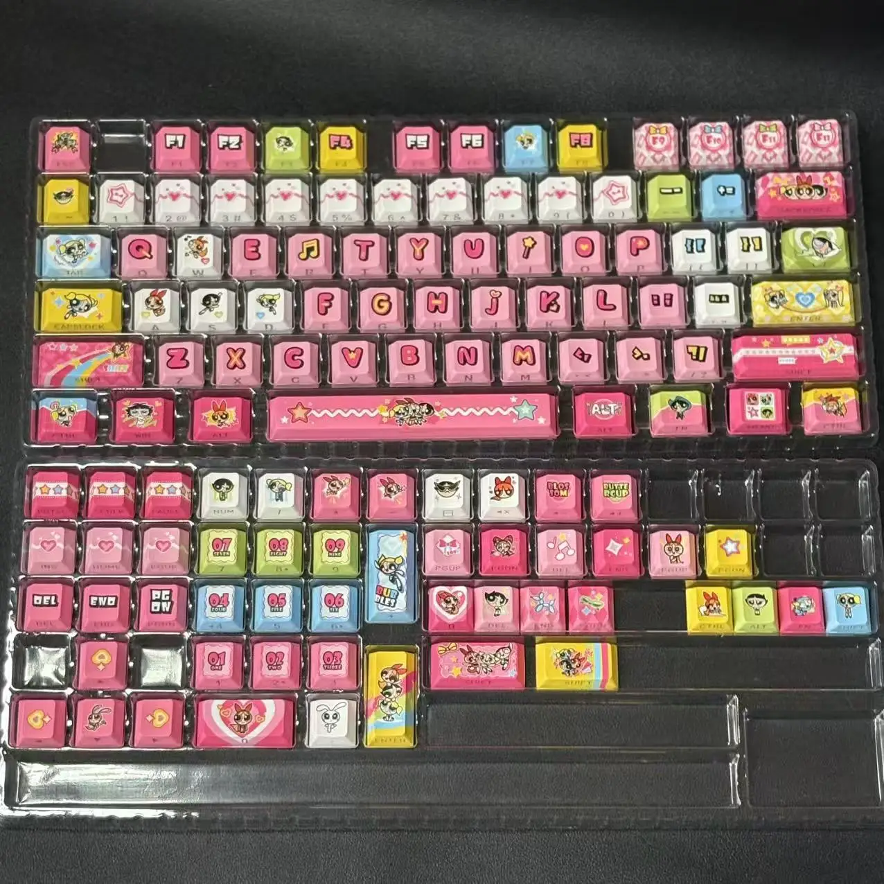 122 Keys Side Translucent Keys Cute Anime Keycap  Keycaps Anime PBT Cherry Profile for ANSI Made68 Mad68 Wooting60