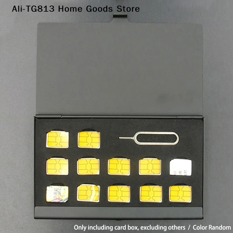 

[TG813]12-Slots-NANO+1-Slot-Card-Pin Aluminum Portable SIM Micro Pin SIM Card Nano Memory Card Storage Box Case Protector Holder