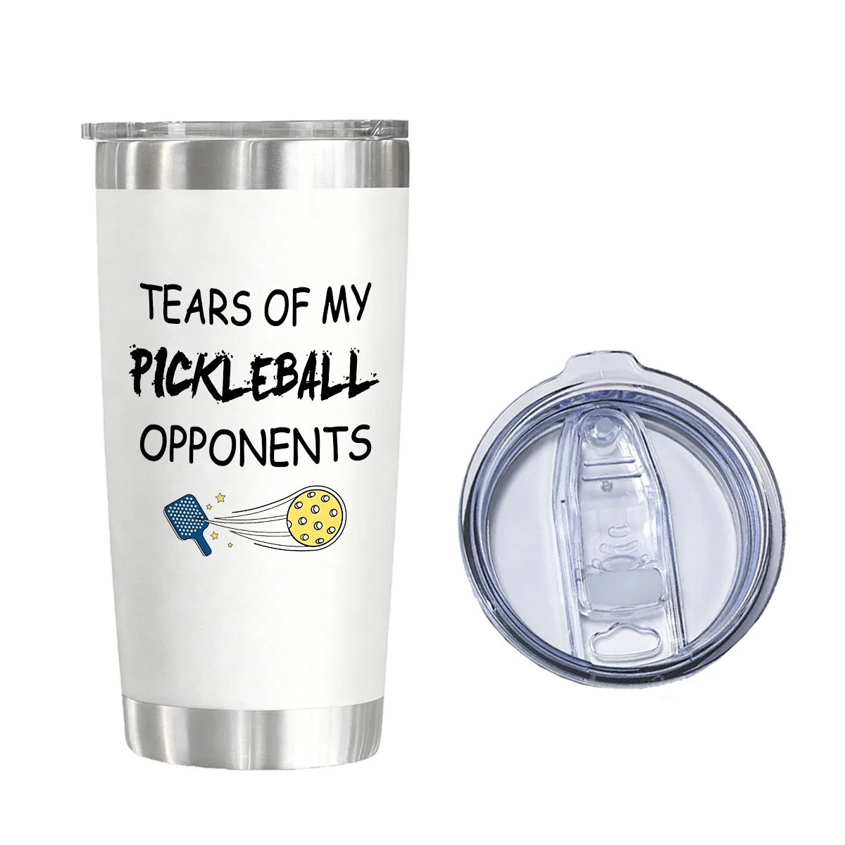 

Tears Of My Pickleball Opponents Vacuum Flask 20 oz - Funny Pickleball Gift Insulated Tumbler for Christmas & Birthday