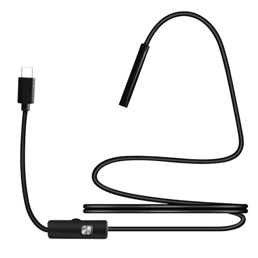 Borescope Camera 5.5 mm lens hard cable 3 In 1 micro usb type-c endoscope 6 LED waterproof inspection