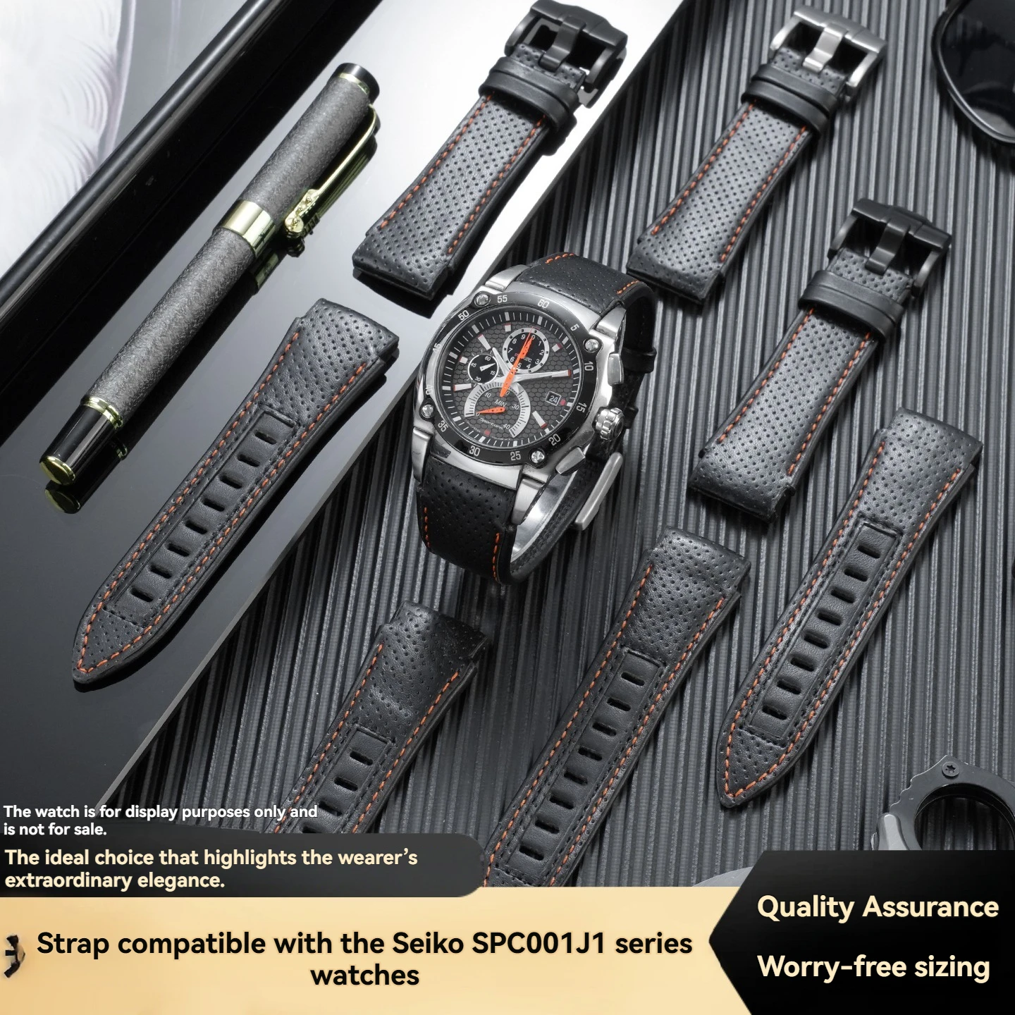 22mm Special Tapered Genuine Leather Watch Strap for SEIKO Premier Series Men's SPC003, SPC039, SNJ021, SNA749 Strap Accessories