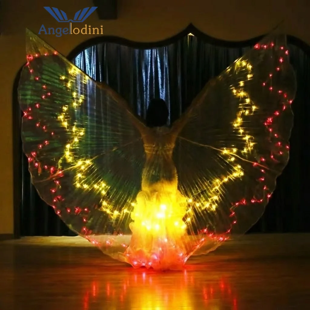 Aneglodini LED Ailes de Danse Orientale Lumineuses, Bandeau Floral Lumineux, Couronne, Ailes de Papillon, Cape Télescopique Lumineuse pour Fête, Mariage, Festival