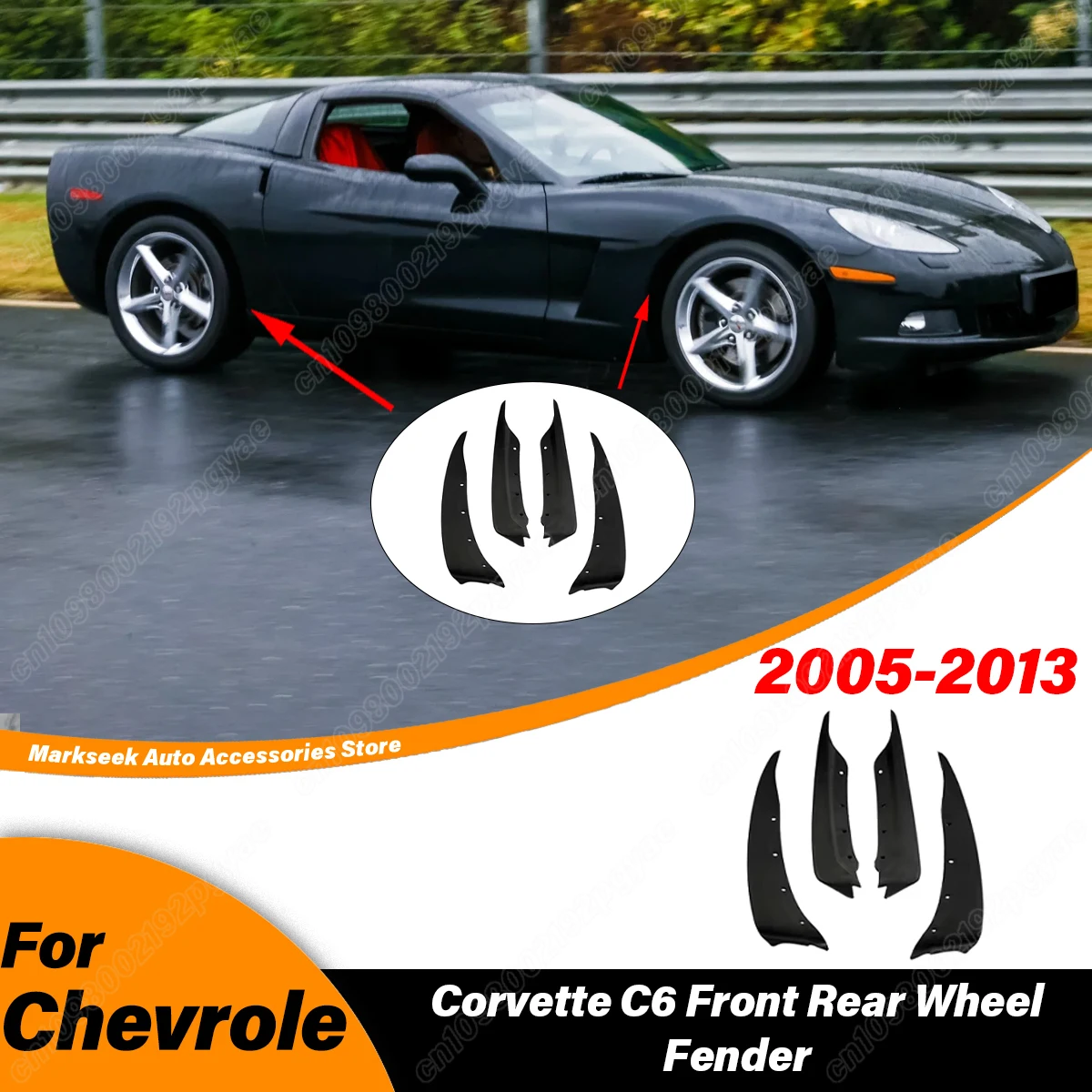 

For Chevrolet C6 Corvette 2005 2006 2007 2008 2009 2010 2011 2012 2013 Car Front and Rear Mud Flaps Sand Protection Baffle Kit