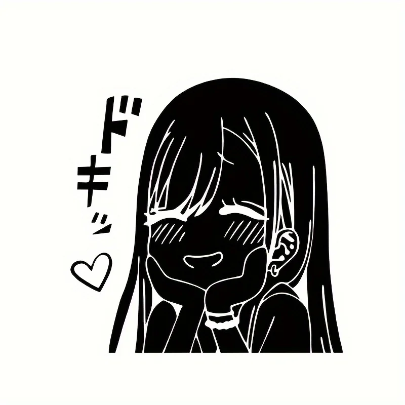 ملصق سيارة لطيف لفتاة الرسوم المتحركة مناسب للنافذة والمصد المتجانسة اليسرى ملصق ذاتي اللصق ملحقات السيارة المزخرفة