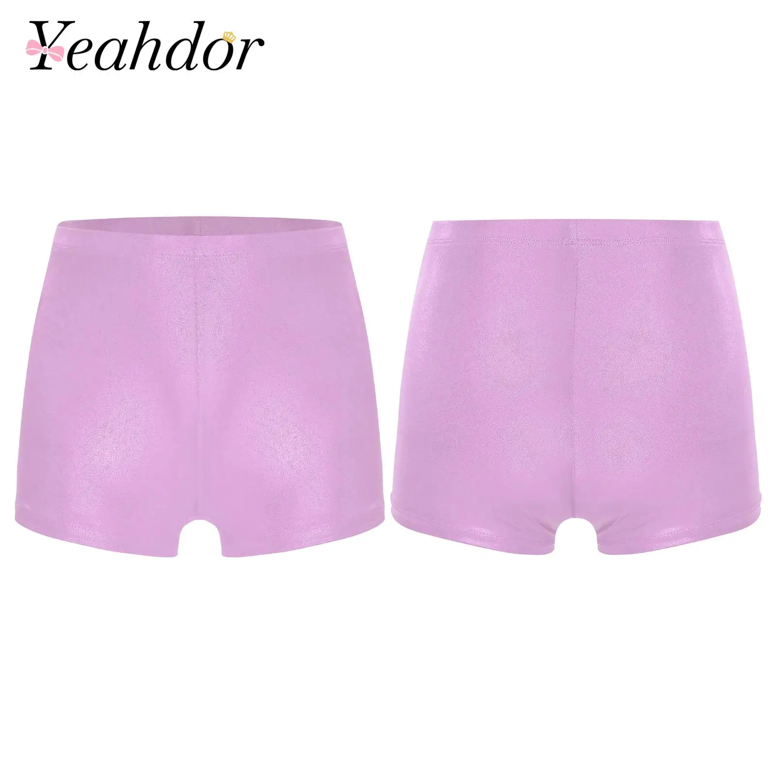 

Fashion Kids Girls Metallic Dance Shorts Hip-Hop Dancewear Shorts Streetwear Children Gymnastics Performance Costume Bottoms