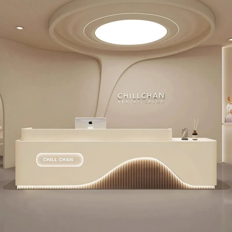 Cashier Table Beauty Salon Reception Desk Office Front Long Counter Desk Modern Bar Comptoir Caisse Institut De Beauté Furniture