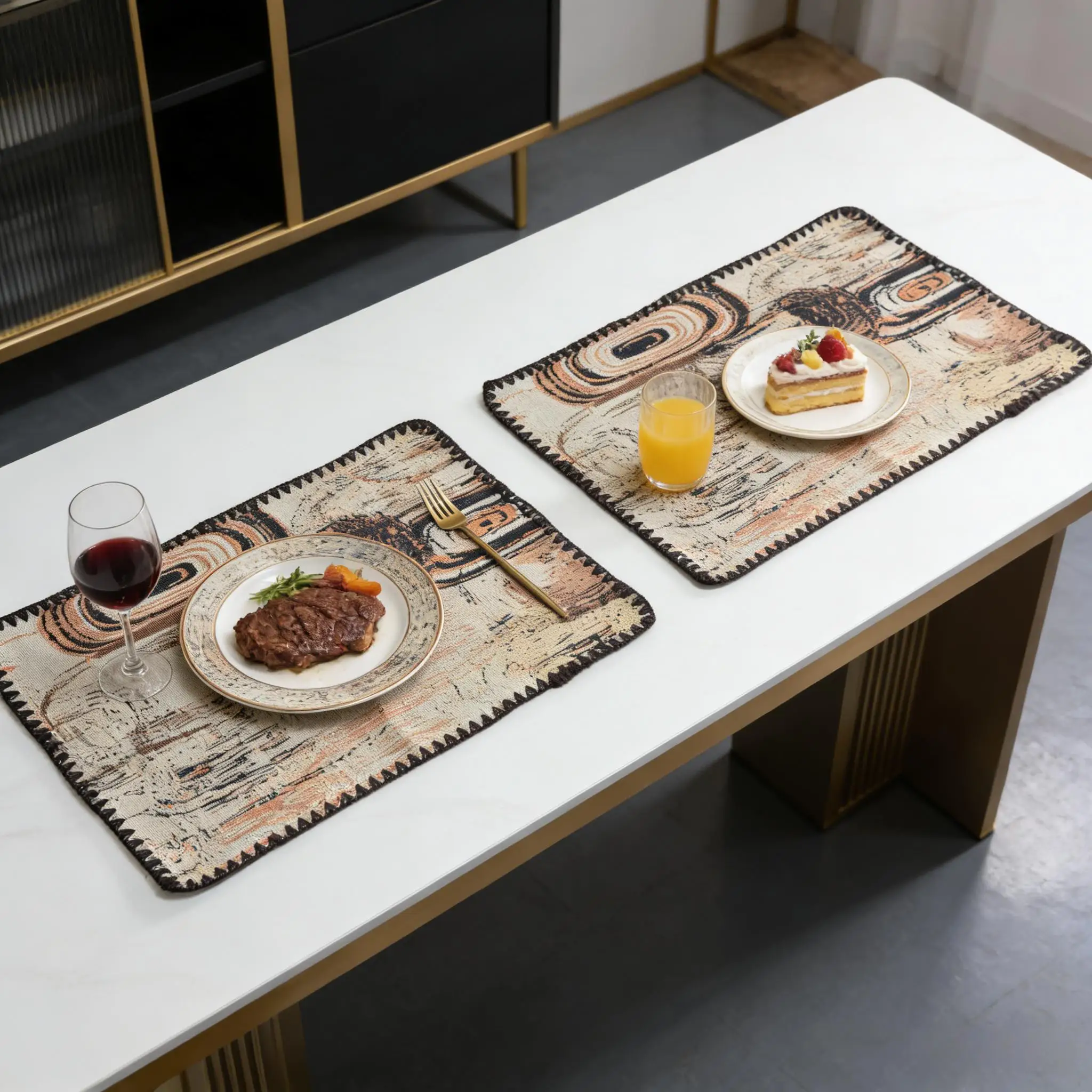 Washable ReusableTable Mats for Dining Table Cotton Linen Placemats for Farmhouse Kitchen Tabletop Table mats 12 x 18 Inch