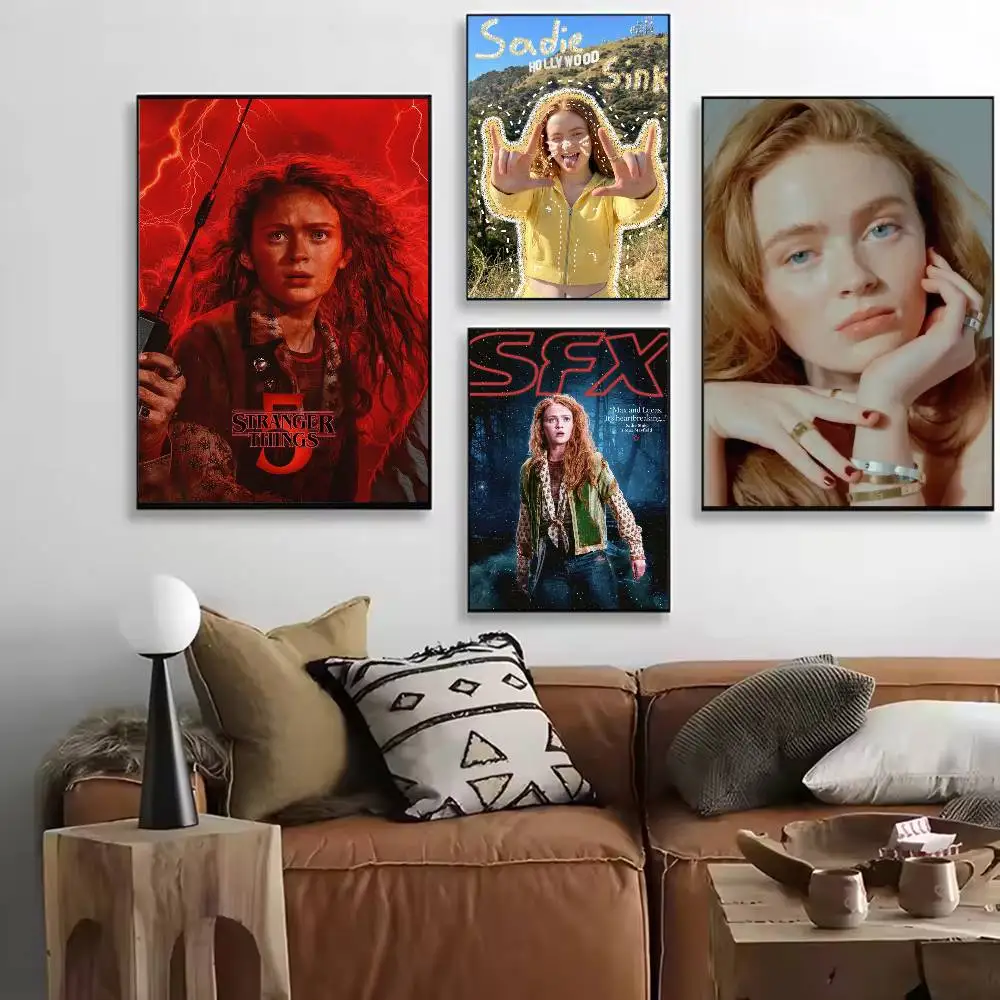 

Sadie Sink Stranger Poster Versatile HD Waterproof Wall Art Self-Adhesive Decor for Any Space Ideal Gift