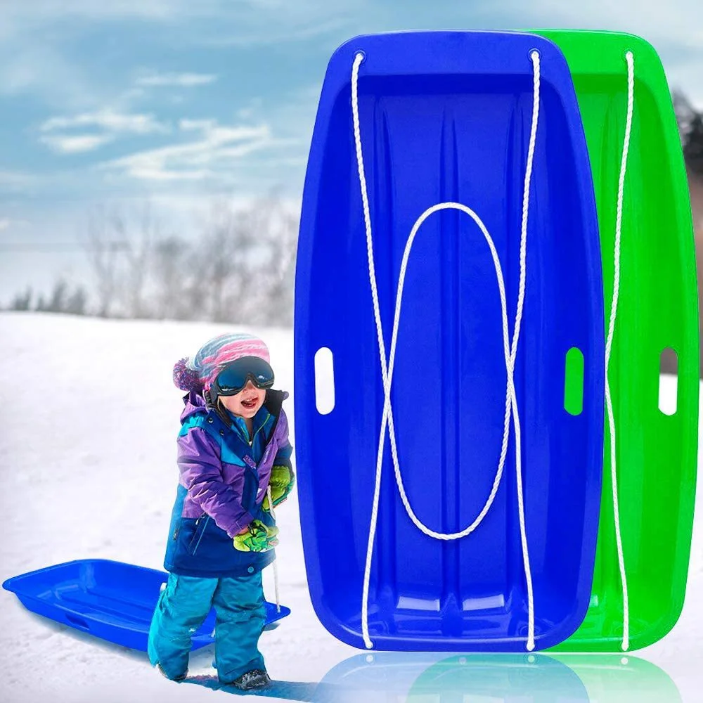 

Multi Plastic Snow Sand Sleds Tubes Outdoor Winter Snow Sleds with Pulling Rope for Kids Adult