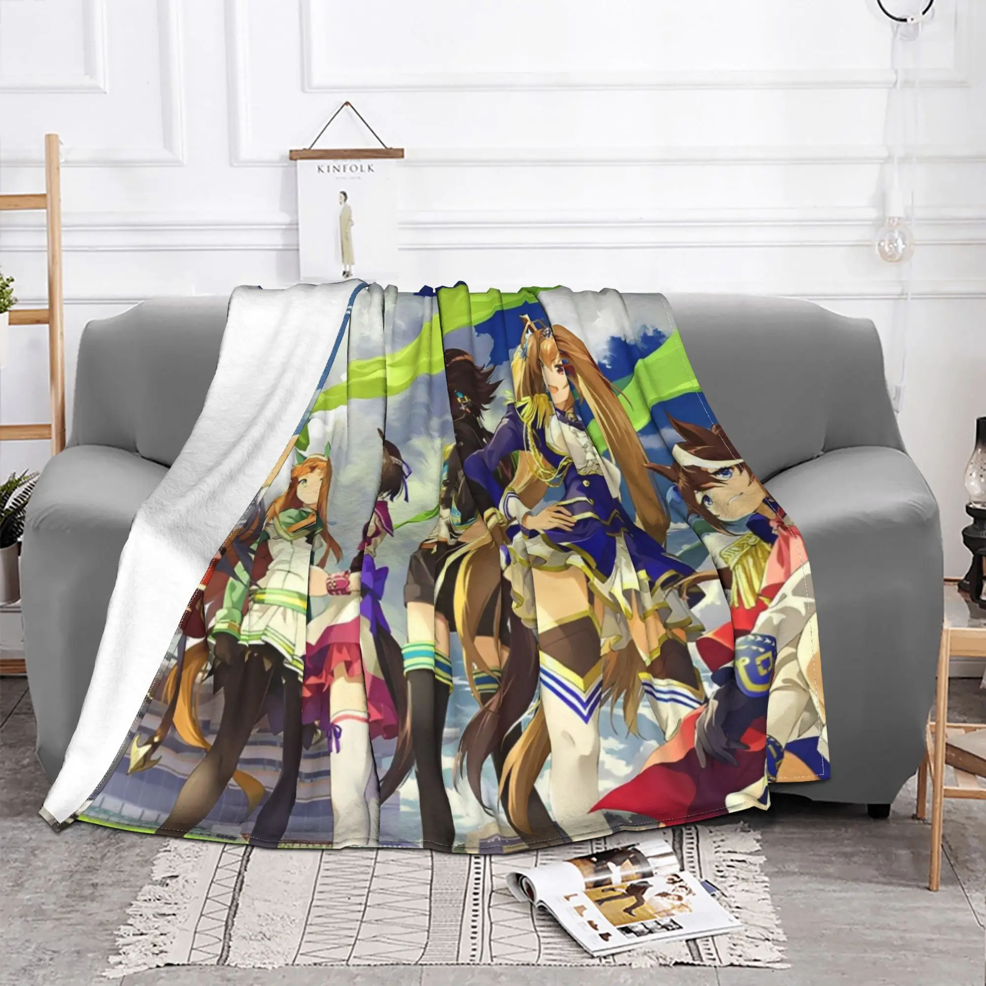 Umamusume Pretty Derby Anime Velvet Throw Blankets  Blankets for Sofa Travel Super Warm Bedspread