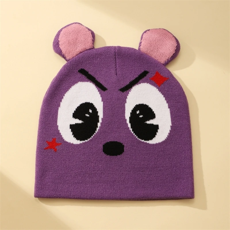 Topi Kartun Rajut Modis Rajutan Tahan Angin Luar Ruangan untuk Gadis Remaja