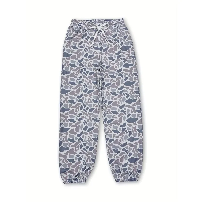 Plus Size 1XL-5XL Pantaloni sportivi da donna alla moda stampati con elastico in vita con coulisse e rilegatura della punta Set da tre pezzi