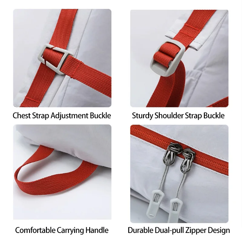 حقيبة ظهر متعددة الوظائف قابلة للطي للاستخدام الخارجي للجنسين، سعة كبيرة، خفيفة الوزن، نمط محايد، حقيبة ركاب، نايلون مقاوم للماء