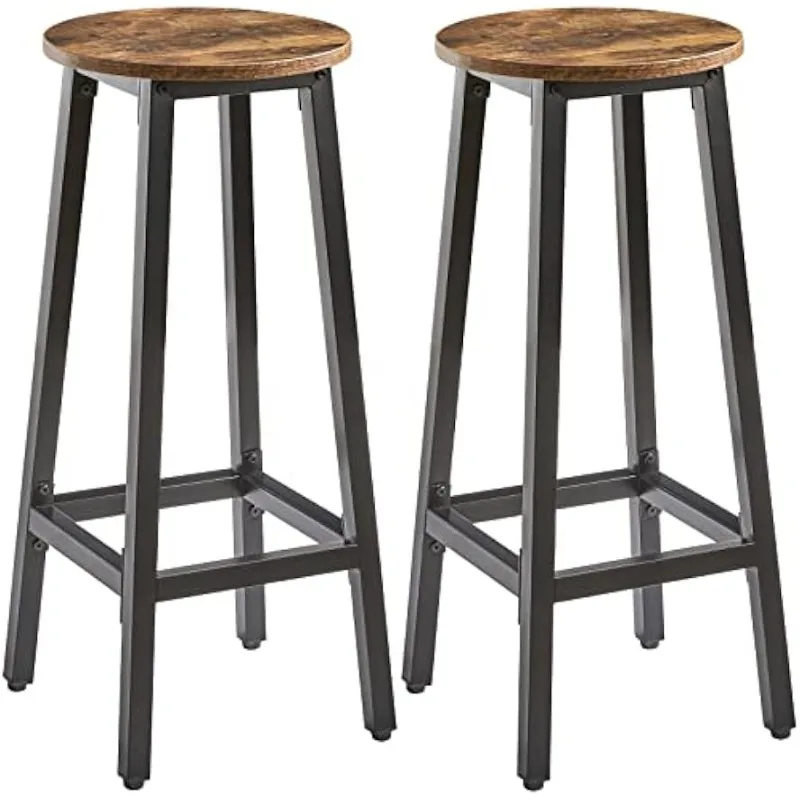 

Set of 2 Bar Stools,Bar Chairs 27.56-Inch High Seat, Backless Dining Counter Stools, Industrial Kitchen Breakfast Stools,TMJ510H