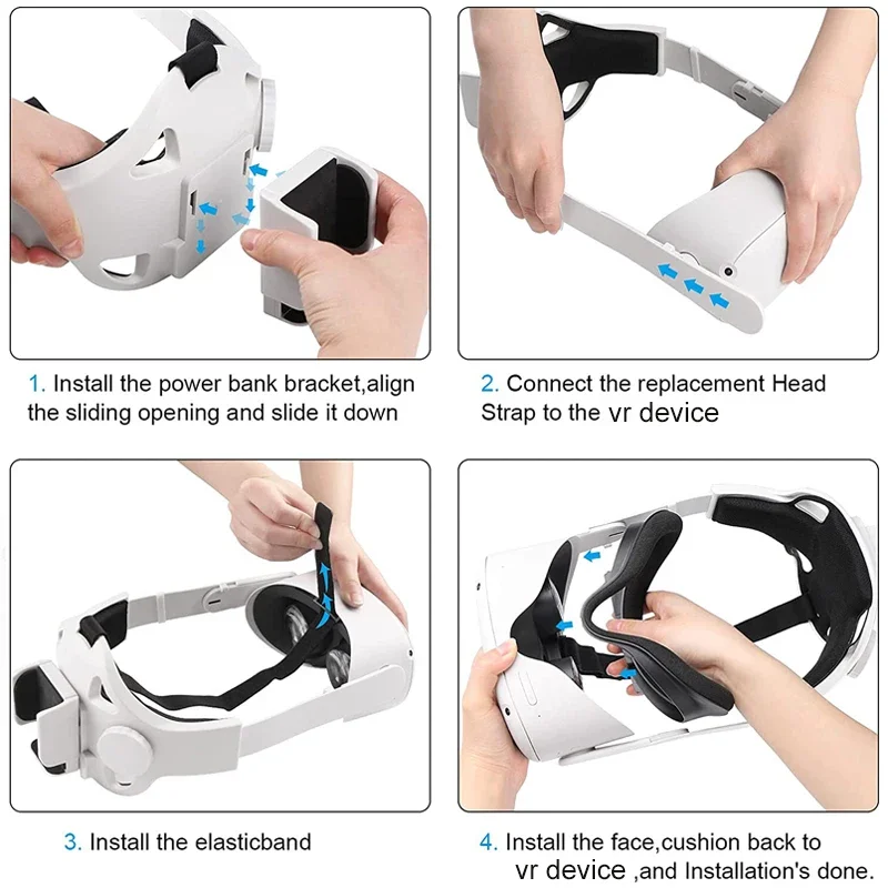 Adjustable Head Strap For Oculus Quest 2 Halo Strap With Powerbank Fixing Bracket Enhanced Headband For Quest 2 VR Accessories - view 5