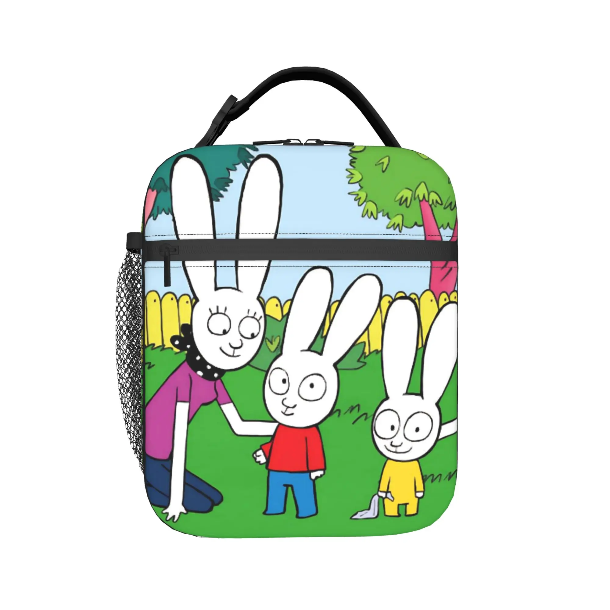 Simons Super Rabbit Insulated Lunch Bag Cooler Bag Reusable,Lunch Container Bunny Cartoon Leakproof Tote Lunch Box