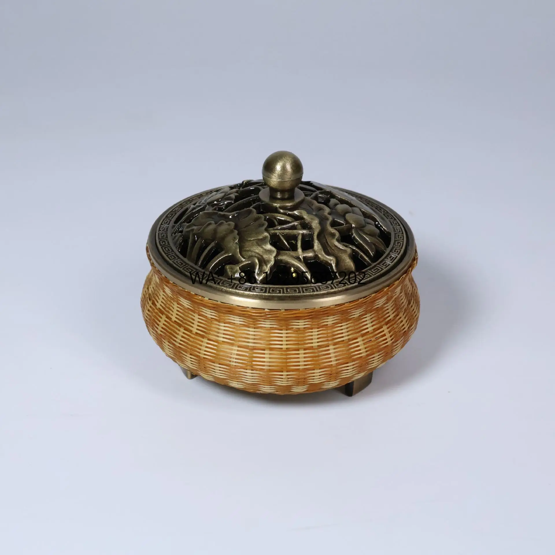 

Элегантная курильница ручной работы из трех ножкового сплава для домашней медитации, студии йоги и ароматерапии в стиле дзен-декоре