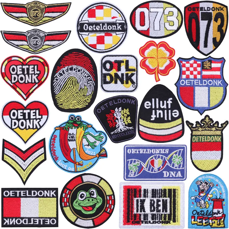 

Oeteldonk Emblem Carnival Clothing Thermoadhesive Embroidered Patches for Clothing Iron on Patches on Clothes Frog Badge Sticker