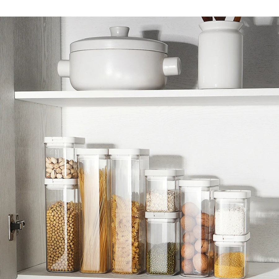 Scatola per la conservazione degli alimenti sigillata da 1 pezzo con coperchio, organizer per la conservazione degli alimenti di dimensioni multiple per la conservazione di cereali per alimenti secchi