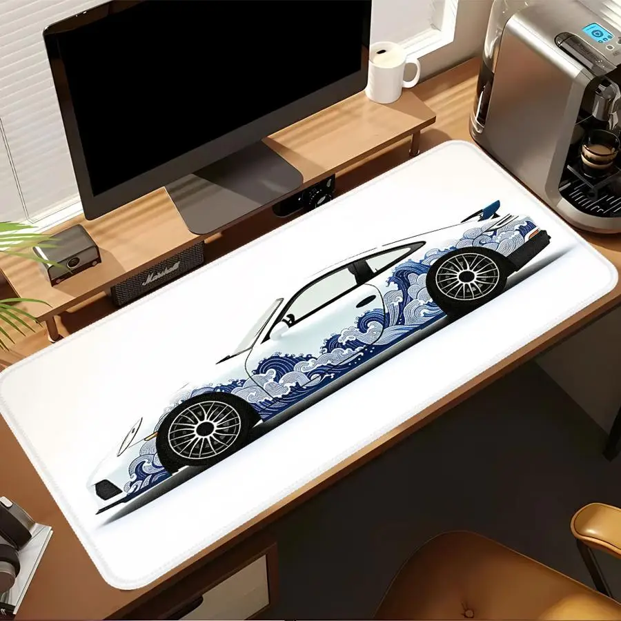 Sports Car Blue Wave Art Mouse Pad Game Console Pad Desk accessories Computer Laptop Pad office Pad Keyboard Mouse Pad Anti slip