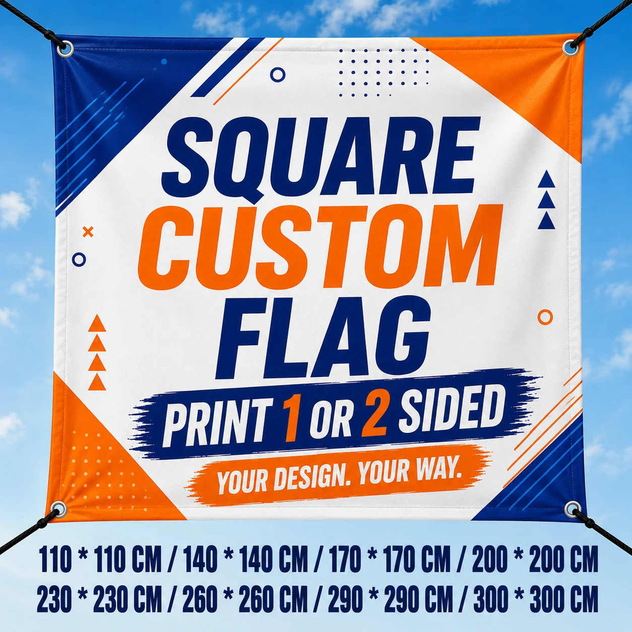 Custom Square Flag Single Double Sided Vibrant Color Printing Personalized Photo Logo Flag For Home Porch Business Advertising