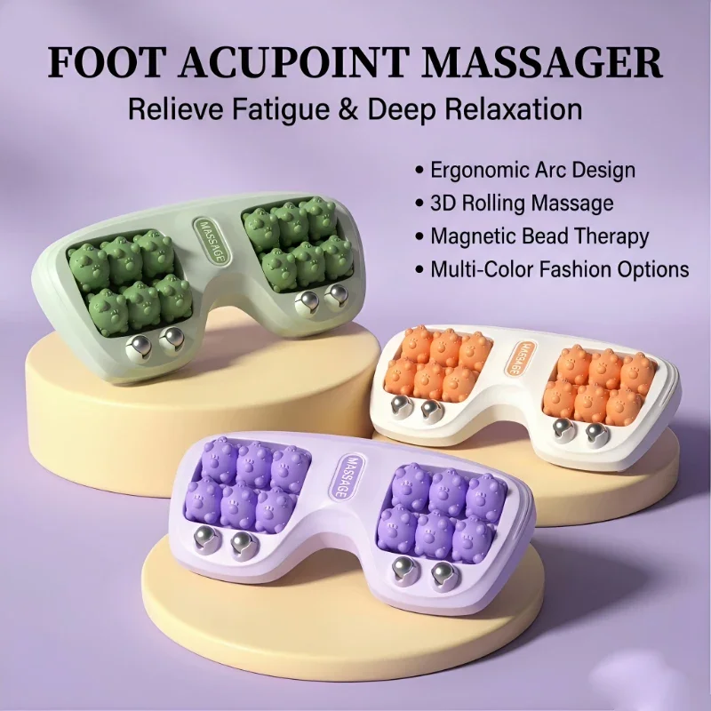 Foot Massager Roller Feet Acupressure Point Massage Plantar Fasciitis Pain Relief Relax Roller Trigger Point Reflexology Tool