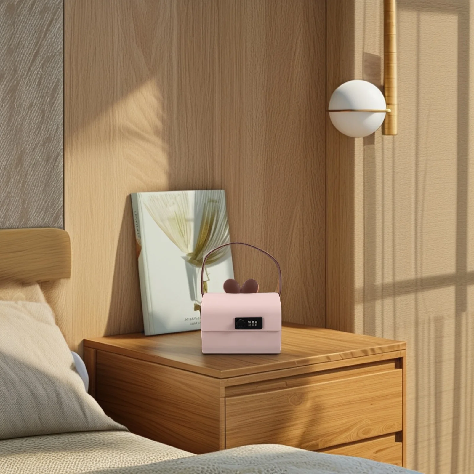 Hucha para niños, niños y niñas, caja de efectivo pequeña, cerradura de combinación rosa portátil, caja de dinero segura para ahorrar efectivo, banco de ahorro para niños