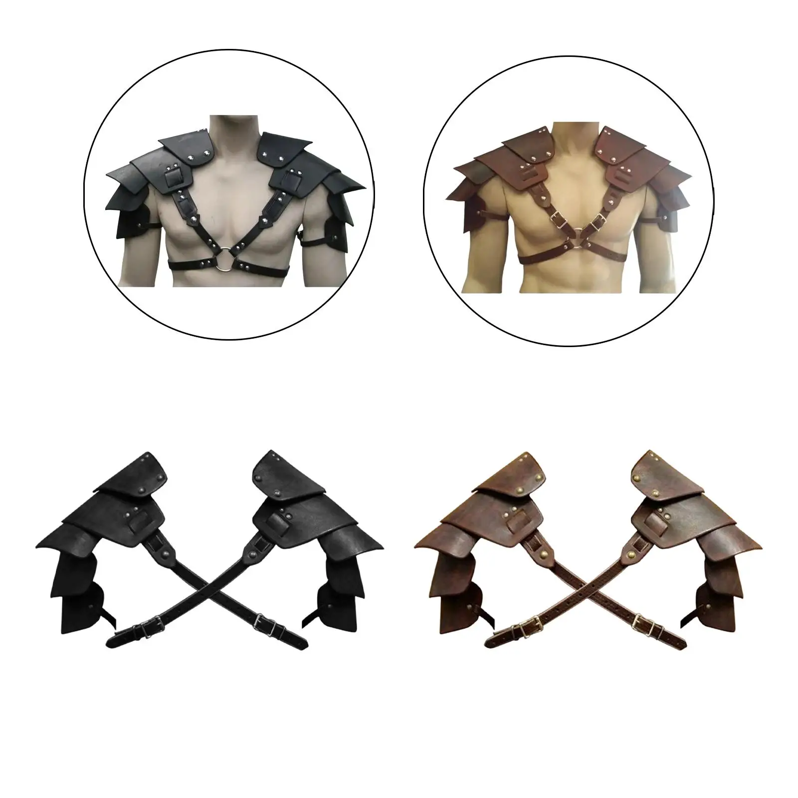 

Средневековый наплечник, металлические заклепки, декоративный нагрудный ремень, готический