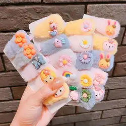 5pcs Cute Cartoon Plush Hairpin Hair Clip Accessories