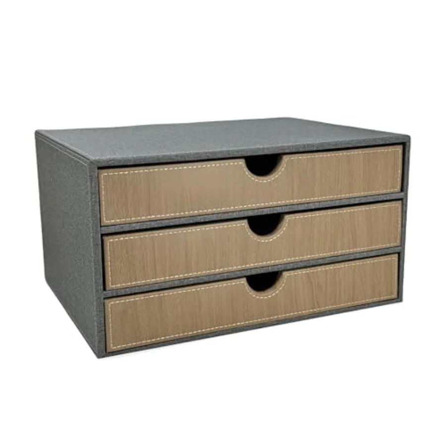 

Органайзер для стола из кожи с 3 ящиками и держателем для файлов формата А4 — модульный штабелируемый контейнер для хранения канцелярских принадлежностей, документов, счетов и украшений