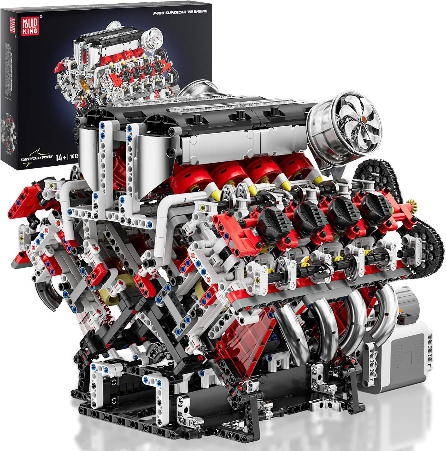 

Строительные наборы игрушек с двигателем V8, комплект модели двигателя для взрослых, модель в масштабе двигателя MOC с двигателем, 10130 STEM DIY Конструкторы, которые