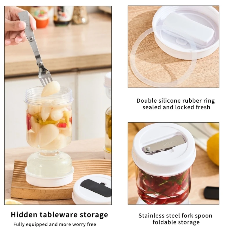 Cucumber Jar Cucumber Container Leak-proof Cucumber Juice Separator Jar Hourglass Holder Dispenser