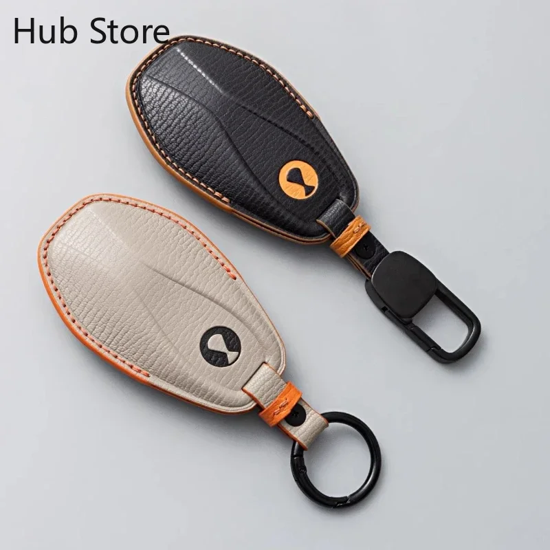 For DENZA Z9GT N9 High-end genuine leather key chain bag Male and female car remote control protective case