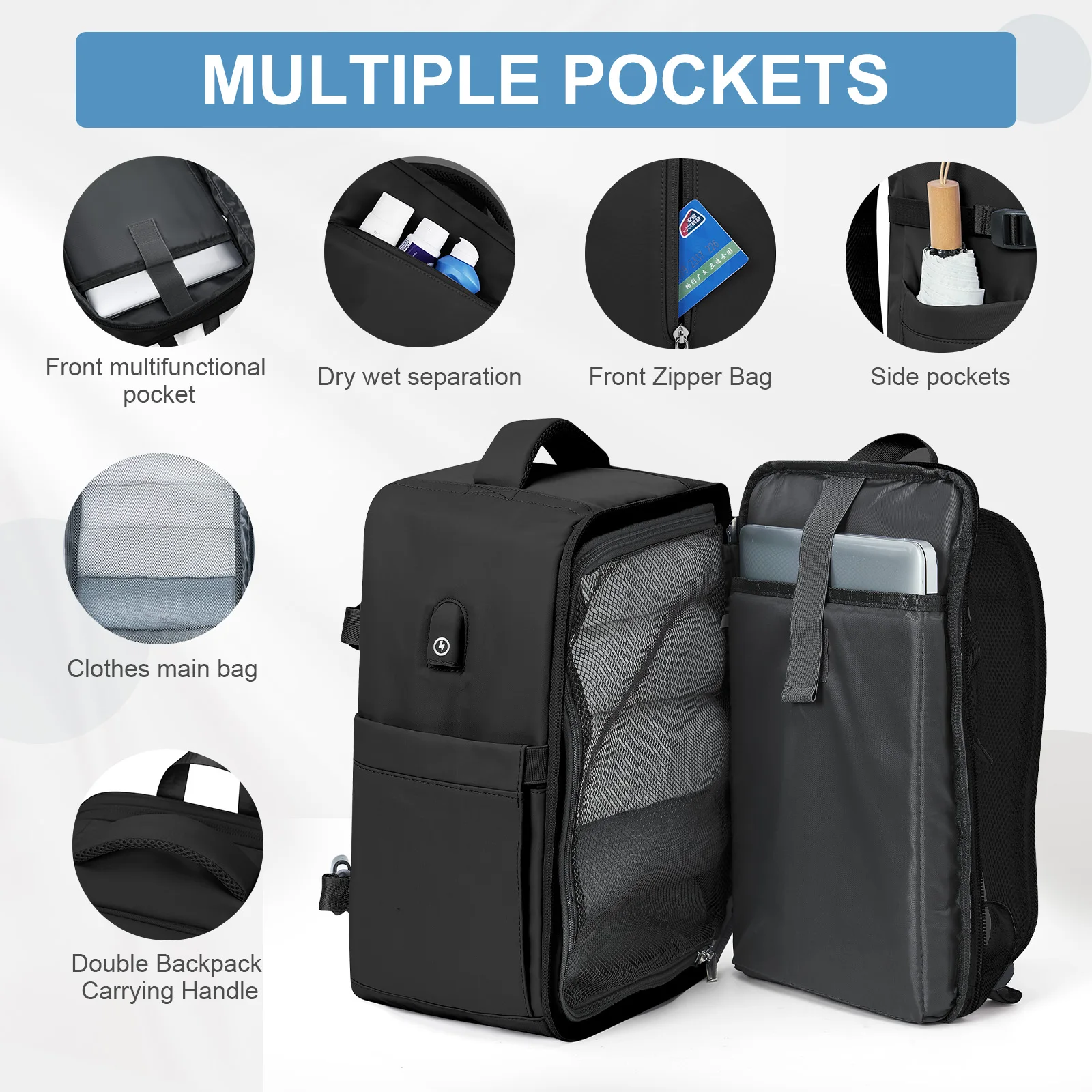 Business Backpacks for Men‘s Bags Women Backpack Travel 40x20x25 Ryanair Carry-Ons, Laptops Backpacks College Schoolbags Bluey ﻿