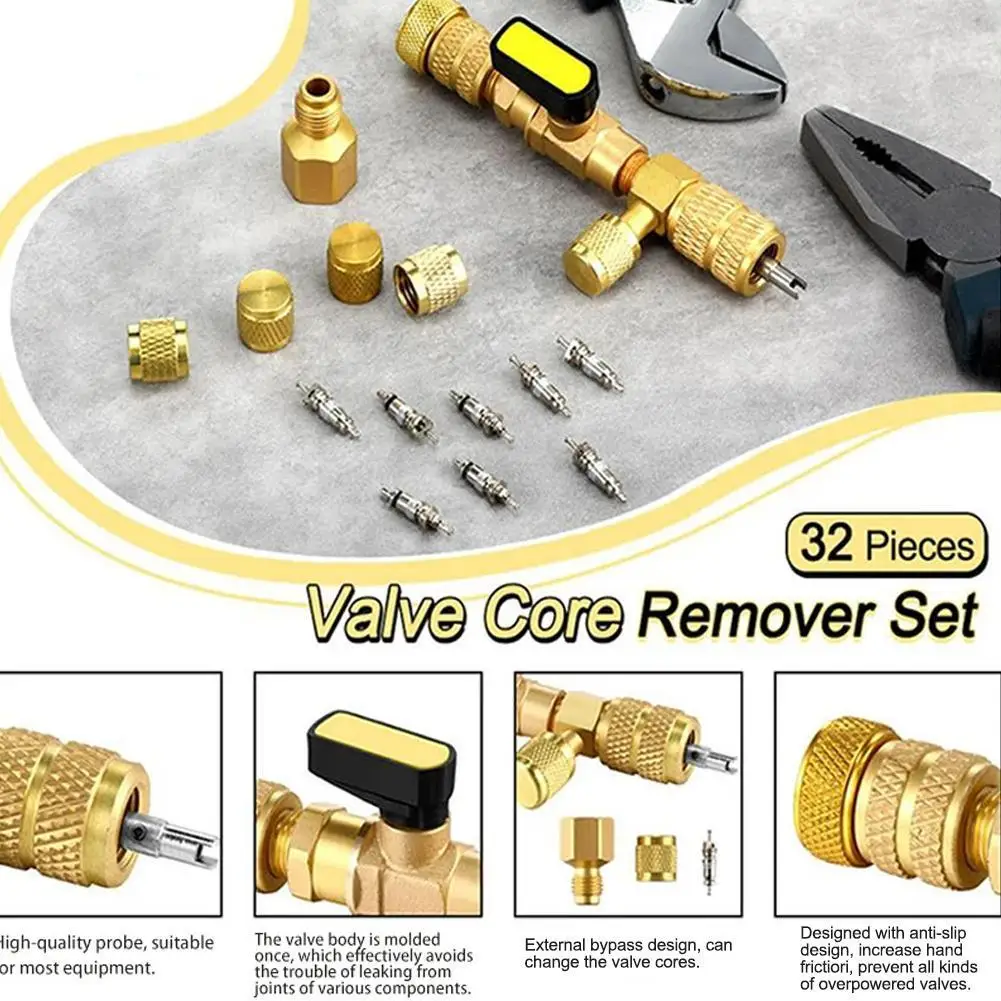 Valve Core Remover Installer Kit With Dual Size 1/4
