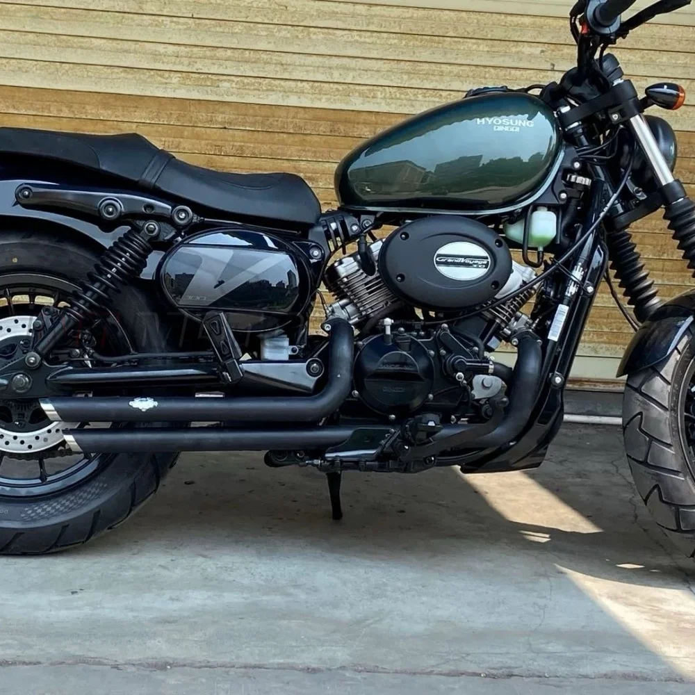 Modified Black VH Style Exhaust Pipe Fit For HYOSUNG GV300S S300GV