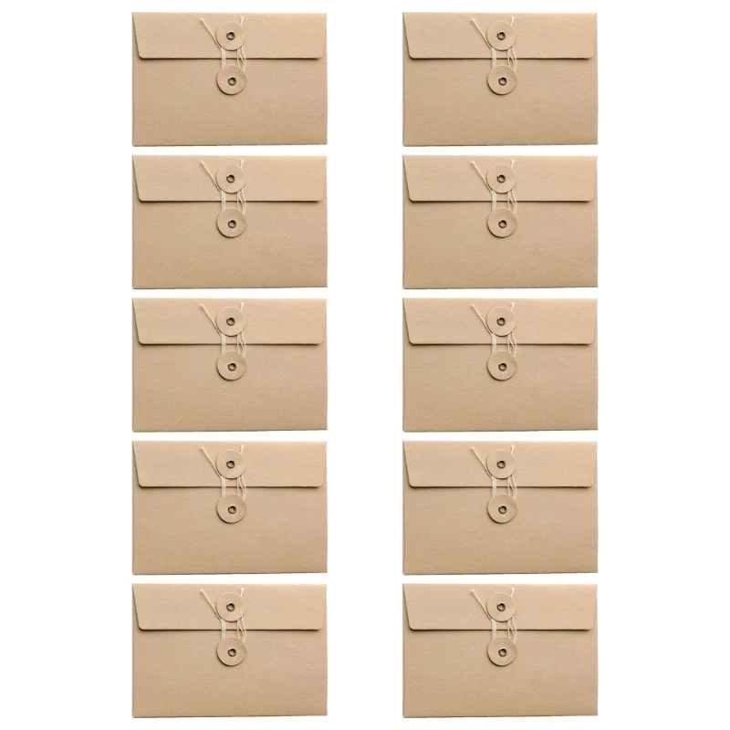 10pc Thick Paper Envelopes with String Closure Perfect for Keeping Documents Safe and Secure Envelope File Folder