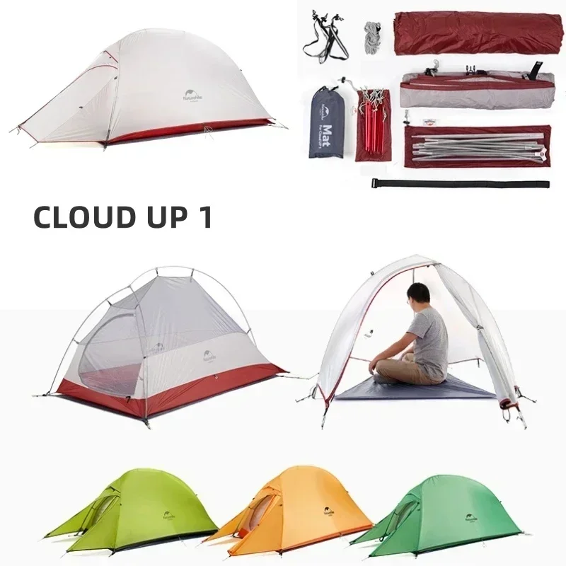 Imagem -06 - Naturehike Cloud up Tenda para Pessoa Tenda de Trekking Ultraleve à Prova Dágua Caminhada pela Natureza Barraca Profissional de Nylon 20d Equipamento de Caminhada para Mochilão