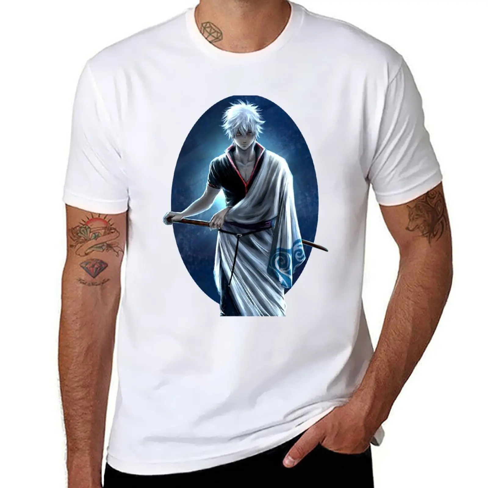 

Gintoki Silver soul T-Shirt t shirt for man 100 percent cotton anime tshirt t shirts for man cotton funny T-Shirt