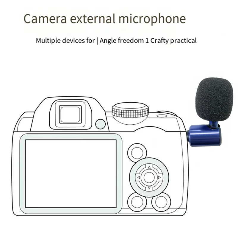 B03B-Video Recording Microphone Mini Condenser Record Interview Vlog Mic For SLR Camera