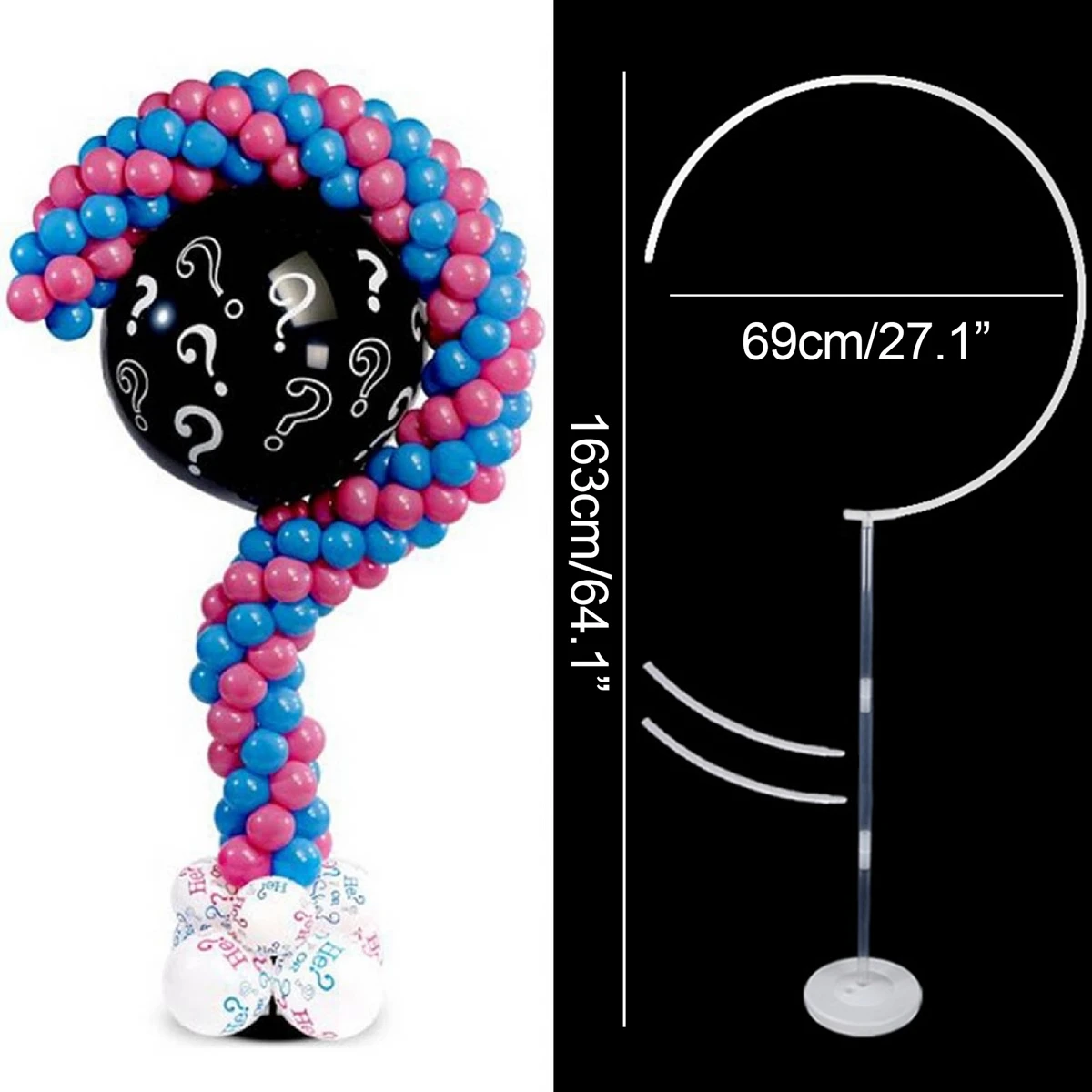 Boy or Girl Gender Reveal Party Supplies Balloon Stand DIY Question Mark Balloon Stand Frame Column Base Baby Shower Decor