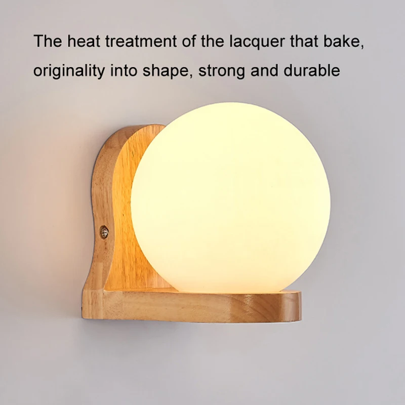 Nordic Bedroom Study Solid Wood Wall Light Home Indoor Lighting  Modern LED Wall Ligh Living Room Decorative Light Fixtures