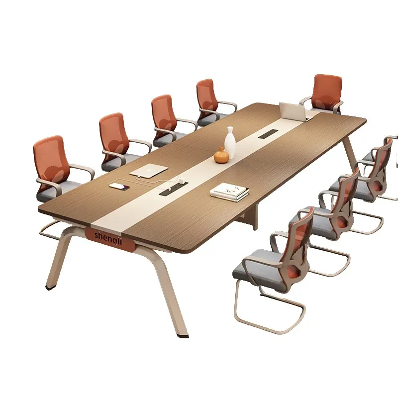 for Large Office Conference Table Modern Simple Long Meeting Desk with Chairs Negotiation Staff Training Table