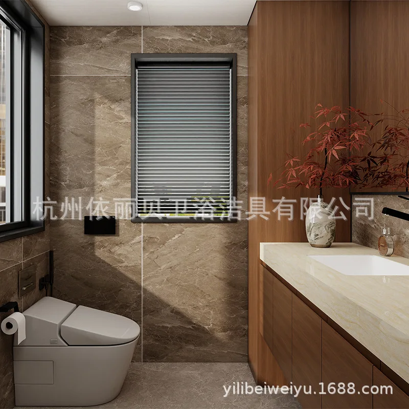

Song's Aesthetics ENF Grade Multi-layer Solid Wood Bathroom Cabinet Rock Slab Washbasin Toilet Washbasin Cabinet Combination