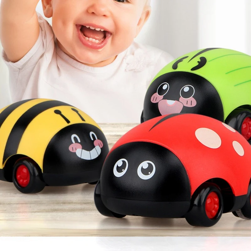 Двусторонняя машина вперед и назад, детская инерционная игрушечная машинка, игрушка-божья коровка