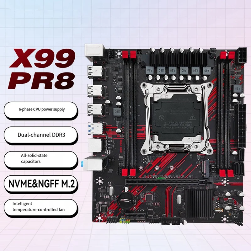 Super Sale X99 PR8 Motherboard LGA 2011-3 Supports DDR3 RAM Xeon E5 V3 CPU Double Channel NVME M.2/SATA 3.0