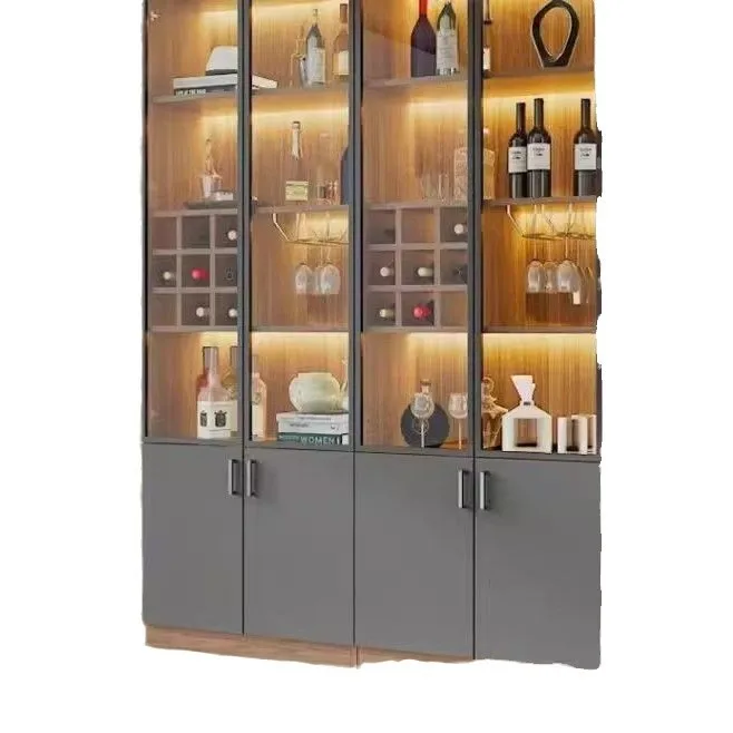 

dining side wine cabinet, integrated, living room, against the wall, household, simple, light luxury, dining room, glass