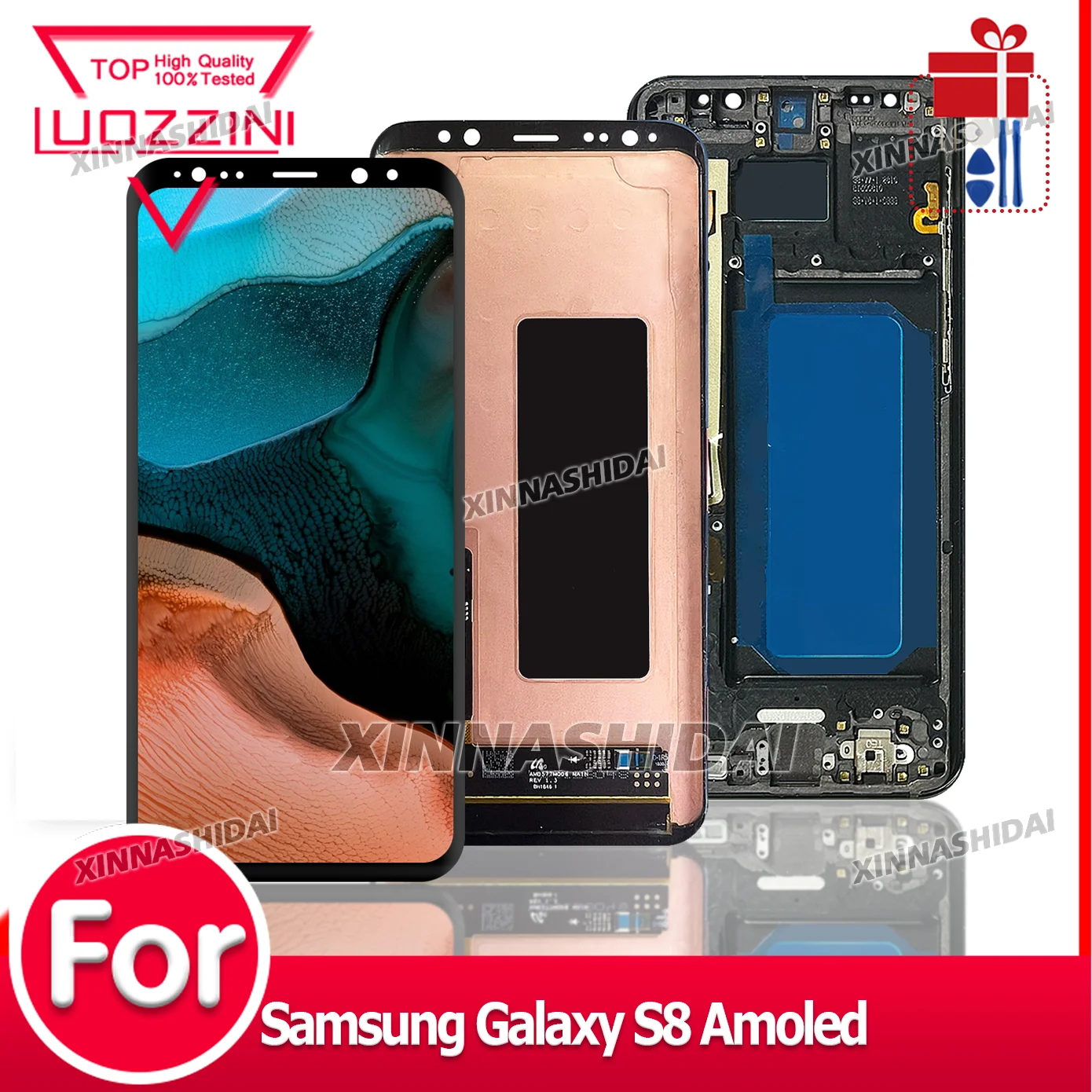 SUPER  AMOLED For Samsung Galaxy S8 LCD Display Touch Screen Digitizer Assembly For  G950 G950F LCD Replacement Parts.