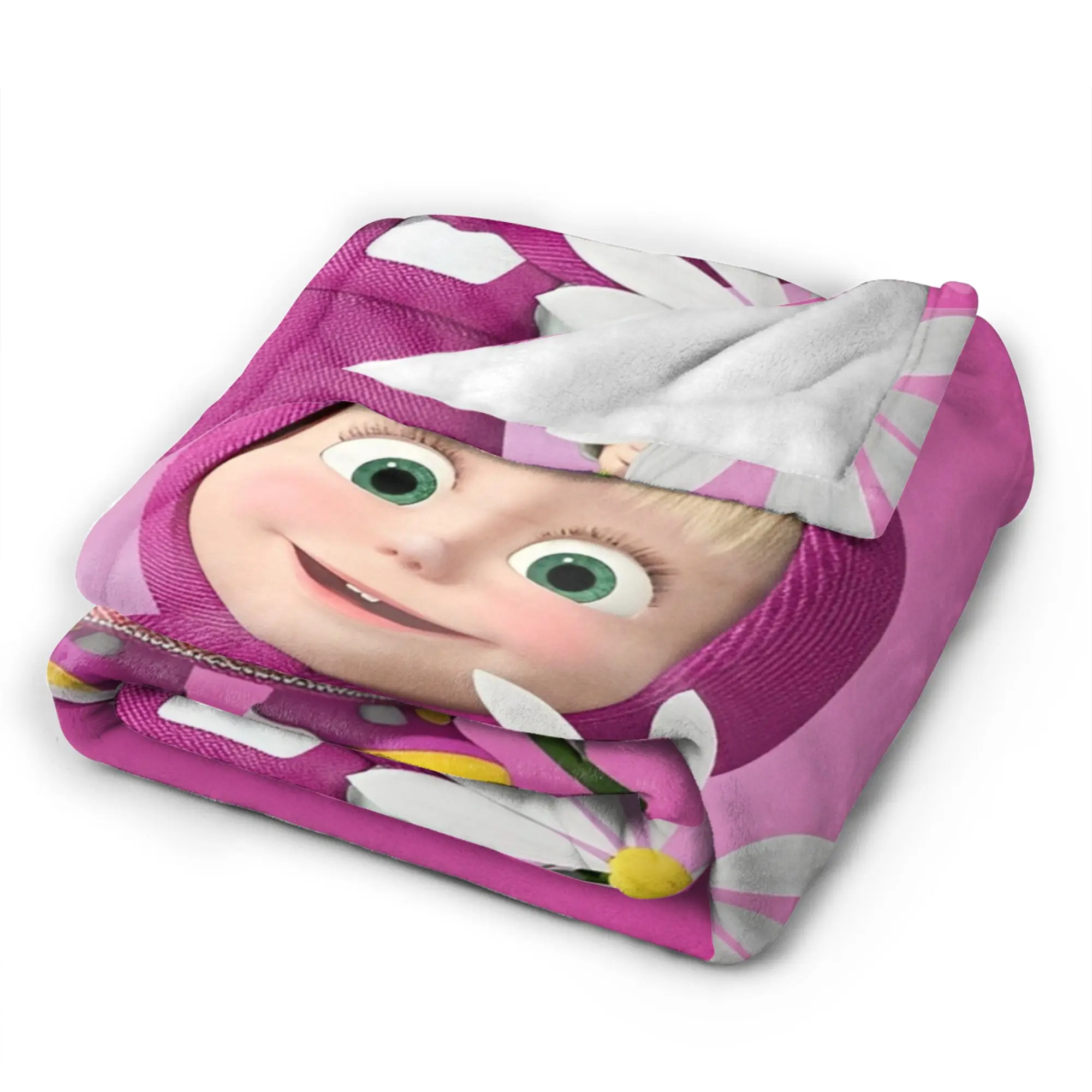 بطانيات ماشايس من الصوف كاواي بير للاسترخاء بطانية رمي فائقة النعومة لمفارش غرفة النوم