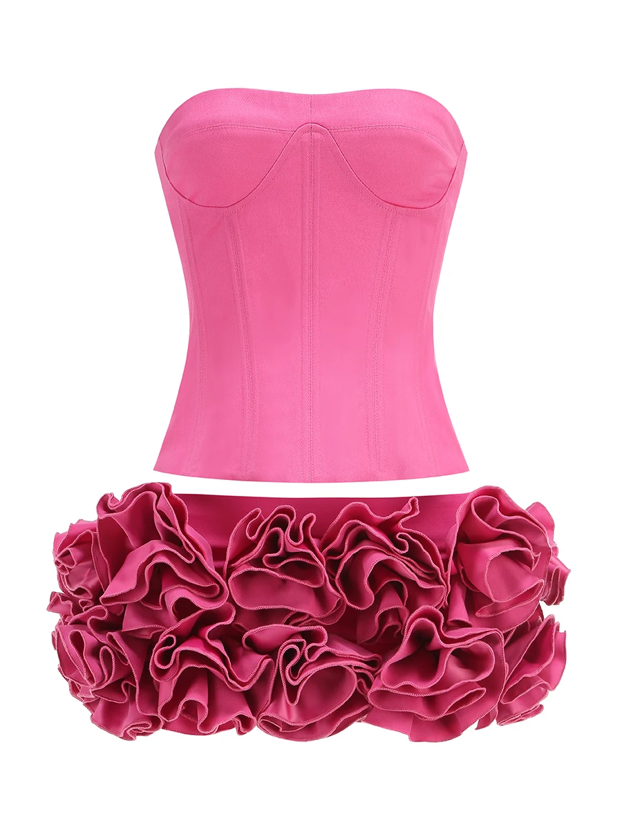 Brithday saias conjunto de natal para as mulheres 2 peças flor vermelha casamento convidado mulher vestidos de baile vestidos de luxo ternos femininos